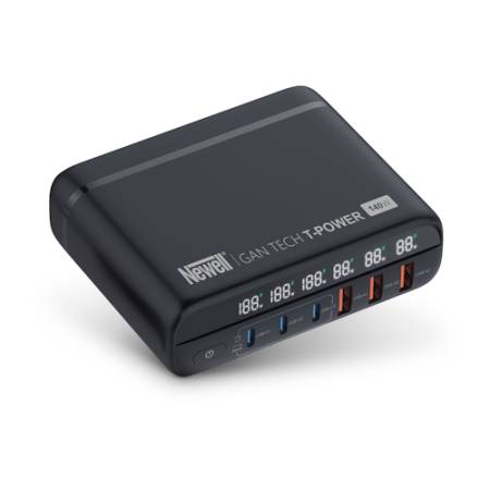 Newell NL3937 GaN Tech T-power 140 - zestaw, ładowarka sieciowa z adapterami sieciowymi, 140W_Porty_1